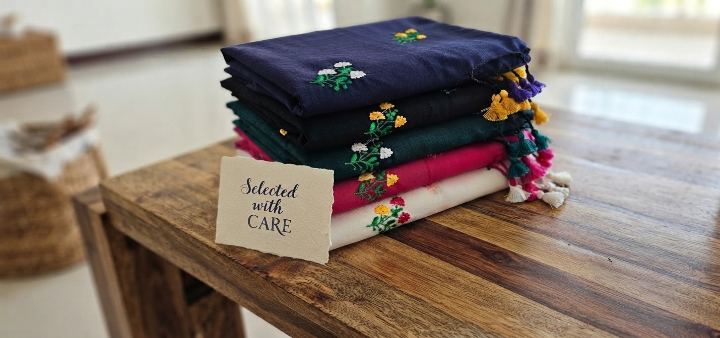 Blooming Threads – Handloom Cotton Saree - Image 1